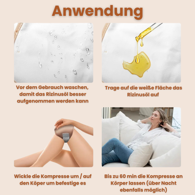 Rizinusöl Wrap Body - Rizinusöl-Kompressionswickel